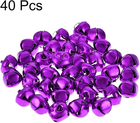 uxcell DIY Small Bells, 17mm/0.67-Inch 40pcs, Craft Bells Bulk DIY Bells for Christmas Festival Decoration Party Home, Purple in Kuwait
