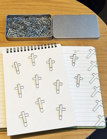 Cute Paper Clips, 100PCS Cross Shaped Paper Clips Bookmarks Bible Study Supplies, Assorted Colors, Christian Journaling Supplies for Women Men Christian, Gold and Rose Gold in Saudi Arabia
