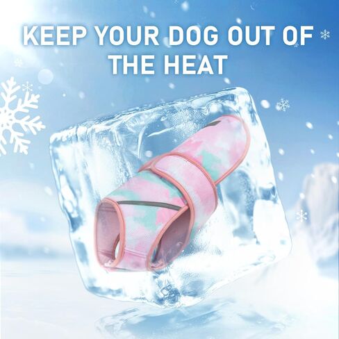 KYEESE Dog Cooling Vest Lightweight Dog Cooler Jacket 3D Breathable Mesh Pet Cooling Shirts with Reflective Stripe UV Protection Pet T Shirt for Beach, Hiking, Walking (Pink, L) in Saudi Arabia