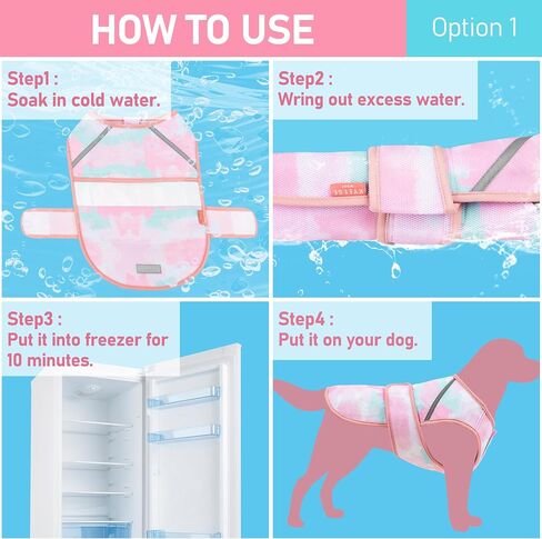 KYEESE Dog Cooling Vest Lightweight Dog Cooler Jacket 3D Breathable Mesh Pet Cooling Shirts with Reflective Stripe UV Protection Pet T Shirt for Beach, Hiking, Walking (Pink, L) in Saudi Arabia