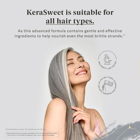 Kintsugi KeraSweet Hair Fortifying Gummy- Help Combat Signs of Aging Hair, Supplement for Strong, Voluminous Strands- Supports Healthy, Fuller Looking Hair w/ B12, Saw Palmetto, ACV (Strawberry, 60ct) in Kuwait