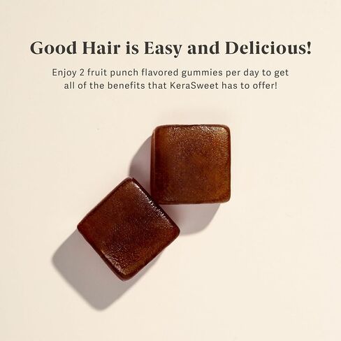 Kintsugi KeraSweet Hair Fortifying Gummy- Help Combat Signs of Aging Hair, Supplement for Strong, Voluminous Strands- Supports Healthy, Fuller Looking Hair w/ B12, Saw Palmetto, ACV (Strawberry, 60ct) in Kuwait