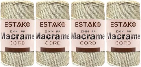 Estako 2 mm PP Polyester Macrame Cord 100% Polypropylene Perfect Supplies for DIY Crafts Wall Hanging, Plant Hangers, Knitting 7 Oz (200g) / 246 Yrds (225 m) (3114 - Bordeaux) in Kuwait