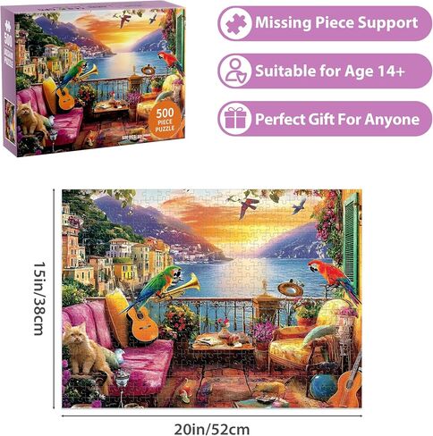 500 Piece Puzzles for Adults, Flower Jigsaw Puzzle 500 Piece for Adults Kids Seniors, Recycled Cardboard Large Piece Puzzle 500, Family Puzzles Great Gift for Mom Dad Family Friends 20.5 x 15 in in Kuwait