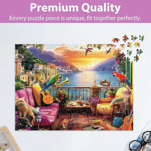 500 Piece Puzzles for Adults, Flower Jigsaw Puzzle 500 Piece for Adults Kids Seniors, Recycled Cardboard Large Piece Puzzle 500, Family Puzzles Great Gift for Mom Dad Family Friends 20.5 x 15 in in Kuwait