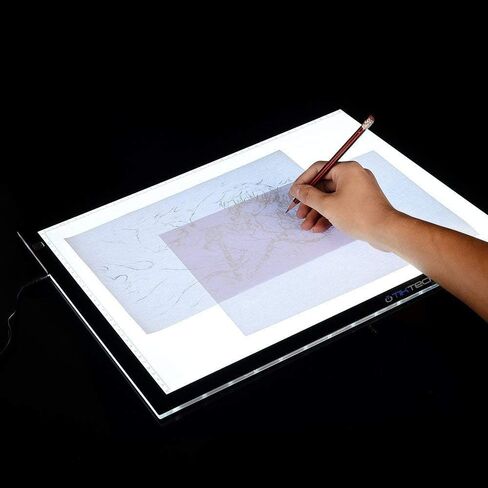 A4 Ultra-Thin Portable LED Light Box Tracer w 3 Level Brightness USB Power Cable Dimmable Brightness Artcraft Tracing Light Pad for Drawing, Sketching, Animation, 5D Diamond Painting (A4) in Saudi Arabia