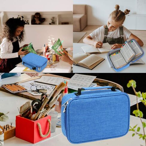 Pencil Case, 72 Slots Multi-Functional Large Capacity Pens Case Pencil Pouch Wrap Coloring Pencil Holder Organizer Stationary Bag with Interior Zippered Pocket for Small Accessories, Black, in Saudi Arabia