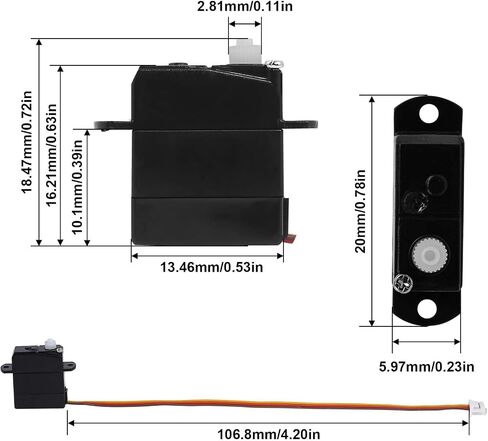 Micro High Speed ​​Digital التوجيه الرقمي لمدة 1:32 1:35 Orlandoo Hunter Series RC Car Parts (B-1.7g) in Kuwait