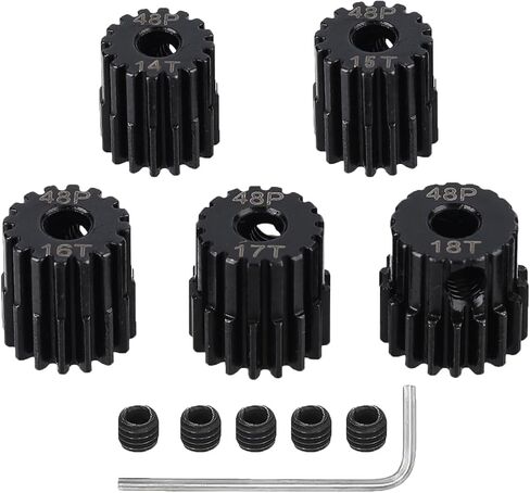 5Pcs Metal Steel 48P Pinion Gear Sets with Hex Key for RC Car, Truck & Off-Road Vehicles (18T 19T 20T 21T 22T) in Saudi Arabia