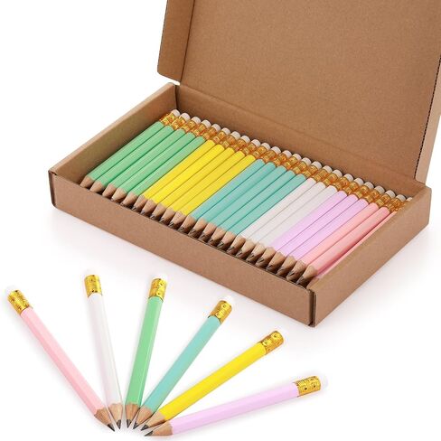 Outus 72 Pieces Golf Pencils Half Pencils with Eraser Mini Bulk Short #2 HB Pre Sharpened for Bridal Shower Wedding Office(Dark Green) in Saudi Arabia