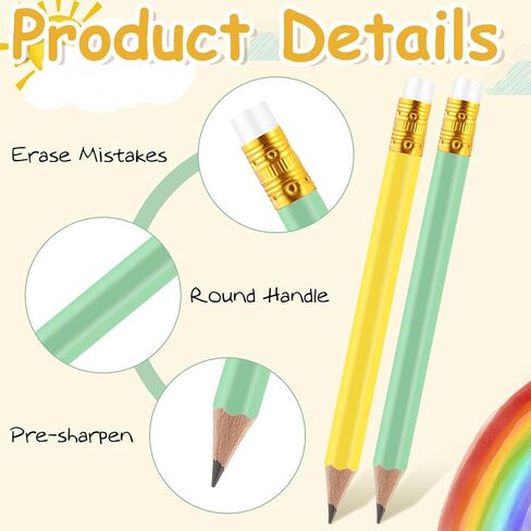 Outus 72 Pieces Golf Pencils Half Pencils with Eraser Mini Bulk Short #2 HB Pre Sharpened for Bridal Shower Wedding Office(Dark Green) in Saudi Arabia