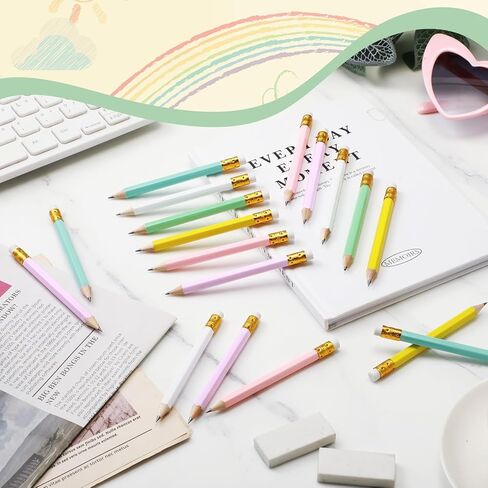 Outus 72 Pieces Golf Pencils Half Pencils with Eraser Mini Bulk Short #2 HB Pre Sharpened for Bridal Shower Wedding Office(Dark Green) in Saudi Arabia
