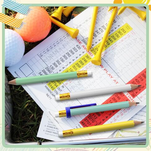 Outus 72 Pieces Golf Pencils Half Pencils with Eraser Mini Bulk Short #2 HB Pre Sharpened for Bridal Shower Wedding Office(Dark Green) in Saudi Arabia