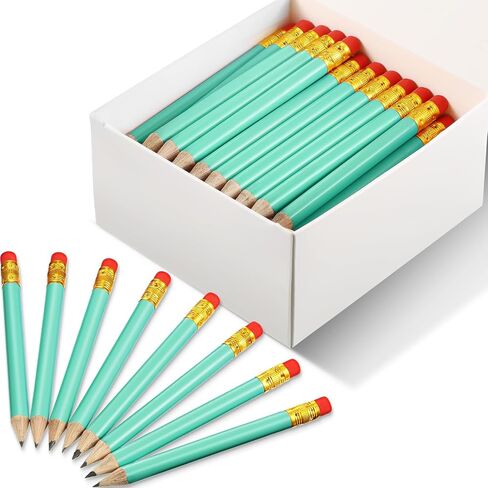 Outus 72 Pieces Golf Pencils Half Pencils with Eraser Mini Bulk Short #2 HB Pre Sharpened for Bridal Shower Wedding Office(Dark Green) in Saudi Arabia