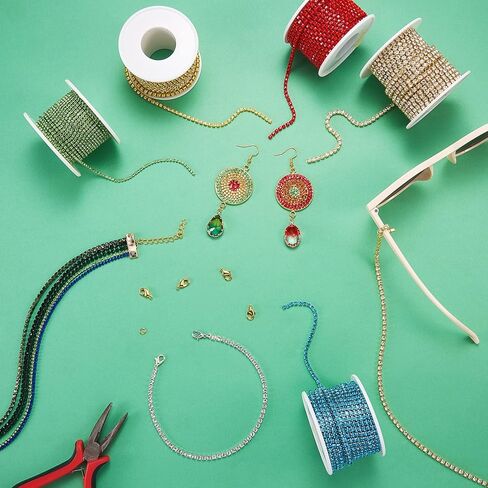 Ornaland 10 Yards 2mm Crystal Rhinestone Close Chain Trimming Claw Chain for DIY Jewelry Crafts Wedding Birthday Party Decoration in Kuwait