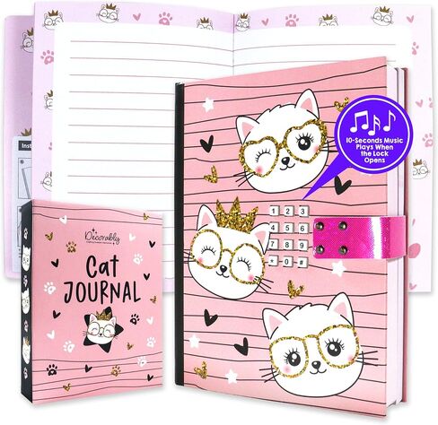 Decorably Journal for Kids - Glittery A5 Butterfly Diaries for Kids with Lock Code and Music, Journal for Girls Ages 8-12, Journal for Kids Ages 8-12, Little Girls Diary for Little Girls Age 8 in Saudi Arabia