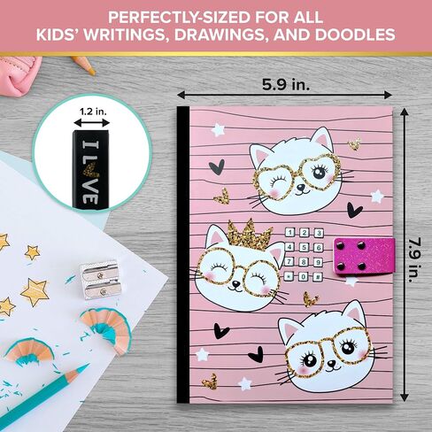 Decorably Journal for Kids - Glittery A5 Butterfly Diaries for Kids with Lock Code and Music, Journal for Girls Ages 8-12, Journal for Kids Ages 8-12, Little Girls Diary for Little Girls Age 8 in Saudi Arabia