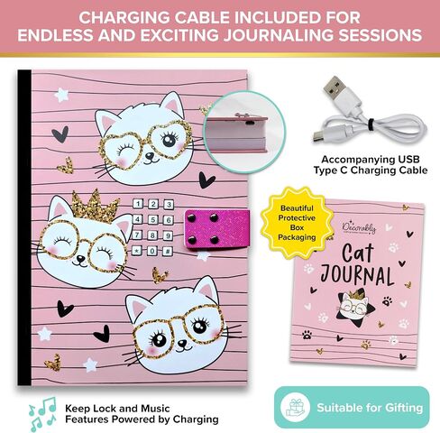 Decorably Journal for Kids - Glittery A5 Butterfly Diaries for Kids with Lock Code and Music, Journal for Girls Ages 8-12, Journal for Kids Ages 8-12, Little Girls Diary for Little Girls Age 8 in Saudi Arabia