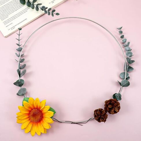 10 PCS Metal Floral Hoops 10 inch Dream Catcher Macrame Rings ، حلقات معدنية فضية لزخارف طاولة مركزية DIY in Kuwait