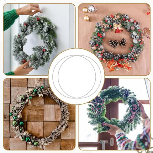 10 PCS Metal Floral Hoops 10 inch Dream Catcher Macrame Rings ، حلقات معدنية فضية لزخارف طاولة مركزية DIY in Kuwait