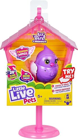 Little Live Pets - Lil' Bird & Bird House: Princess Polly | Linkable Bird Houses, New Moving Bird Heads with 20 + Sounds, and Reacts to Touch in Kuwait