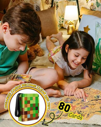 for 1 Pocket Card Binder Mini Size for 80 Cards - Small Trading Card Collection Album Folder Lightweight Portable Green Checkered Design for Men Boys Teens Kids for Sports Cards Game Cards in Kuwait