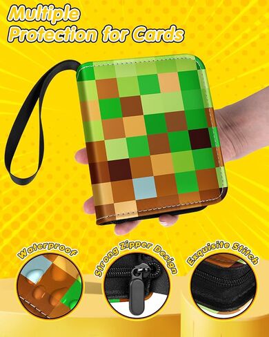 for 1 Pocket Card Binder Mini Size for 80 Cards - Small Trading Card Collection Album Folder Lightweight Portable Green Checkered Design for Men Boys Teens Kids for Sports Cards Game Cards in Kuwait