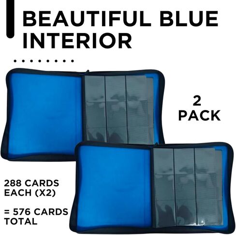 Premium Top Loader Binder for 216 Cards - 9 Pocket Double Sided Easy Flip Pages - Zipper-Enclosed Ringless Toploader Binder (Vintage, Black Interior, 216 Cards) in Saudi Arabia