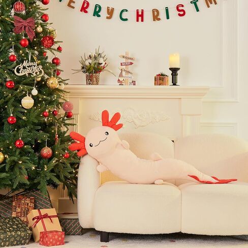 Maogolan العملاق Axolotl Plush حيوان محشو ، لعبة وسادة كبيرة من Axolotl ، وسادة الجسم الضخمة المحشو على البالغين ، عيد ميلاد PINK PINK in Saudi Arabia