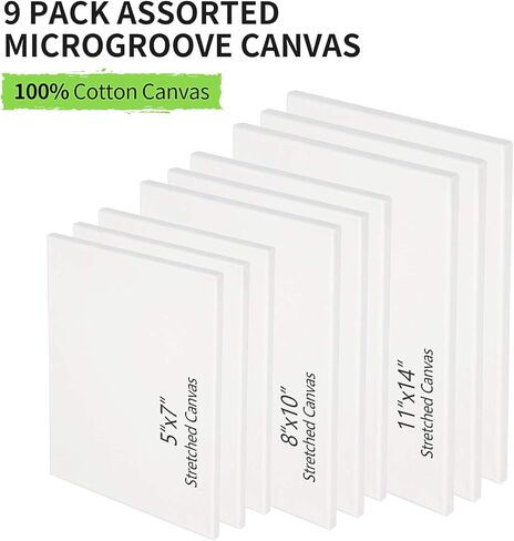 Large Canvases for Painting, 36x48 Inch 2-Pack Painting Canvas 100% Cotton Fivefold Gesso Triple Primed White Blank Artist Tempera Paint Canvases for Oil & Acrylic Paints Wet Art Media in Saudi Arabia