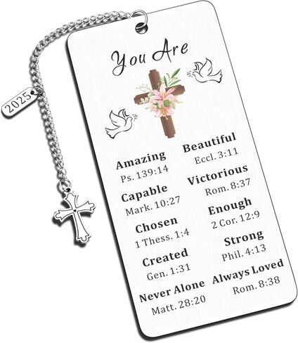 2025 Christian Gifts for Women Faith, Inspirational Gifts for College Girls Students, Religious Bookmarks for Book Lovers Gifts, Cross Bible Verse Book Accessories, Easter Basket Stuffers for Teens in Saudi Arabia