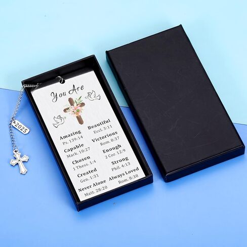 2025 Christian Gifts for Women Faith, Inspirational Gifts for College Girls Students, Religious Bookmarks for Book Lovers Gifts, Cross Bible Verse Book Accessories, Easter Basket Stuffers for Teens in Saudi Arabia