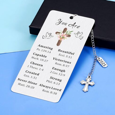 2025 Christian Gifts for Women Faith, Inspirational Gifts for College Girls Students, Religious Bookmarks for Book Lovers Gifts, Cross Bible Verse Book Accessories, Easter Basket Stuffers for Teens in Saudi Arabia