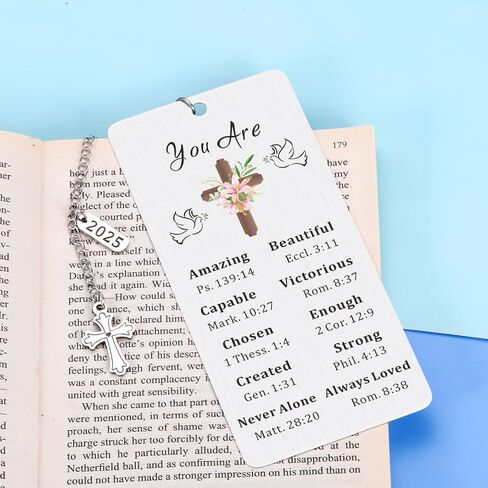 2025 Christian Gifts for Women Faith, Inspirational Gifts for College Girls Students, Religious Bookmarks for Book Lovers Gifts, Cross Bible Verse Book Accessories, Easter Basket Stuffers for Teens in Saudi Arabia