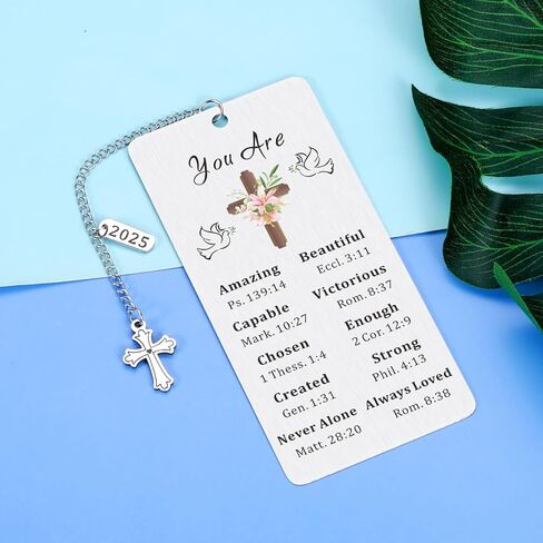 2025 Christian Gifts for Women Faith, Inspirational Gifts for College Girls Students, Religious Bookmarks for Book Lovers Gifts, Cross Bible Verse Book Accessories, Easter Basket Stuffers for Teens in Saudi Arabia