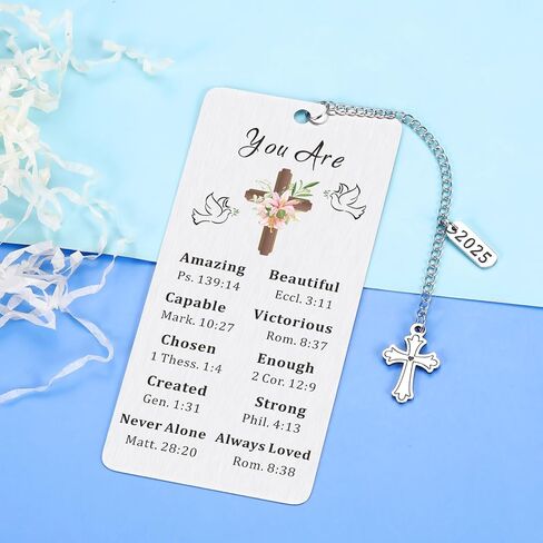 2025 Christian Gifts for Women Faith, Inspirational Gifts for College Girls Students, Religious Bookmarks for Book Lovers Gifts, Cross Bible Verse Book Accessories, Easter Basket Stuffers for Teens in Saudi Arabia