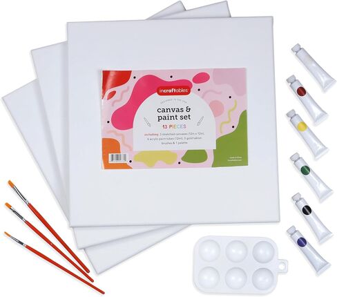 Incraftables Face Painting Kit for Kids Party & Adults Colors, Face Paint Stencils, Brushes, Glitters & More. Non-Toxic Water Based Face Paint Kit in Saudi Arabia