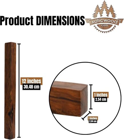 IECAP LLC Hardwood Ironwood Blanks, Exotic Wood – Woodchucks Wood – Hardwood Lumber – Natural Wood for DIY Crafts – Ironwood Lumber Turning Blanks – Size 14 x 2 x 2 inches – Pack of 1 in Saudi Arabia