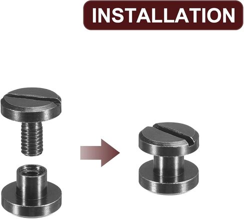 uxcell 30Pack Brass Chicago Screws, 25x10mm Flat Head Screw Back Binding Post Nail Stud Rivets Fastener for DIY Leather Craft Belt Strap Silver in Kuwait