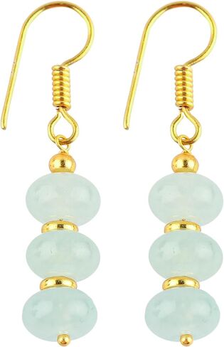 TGH Rondelle Beads Earrings, Dangling Earrings, Crystals,14k Gold Plated Hook Earrings, Handmade Earrings for Women, Western Jewelry, Mother's Day Gift in Saudi Arabia