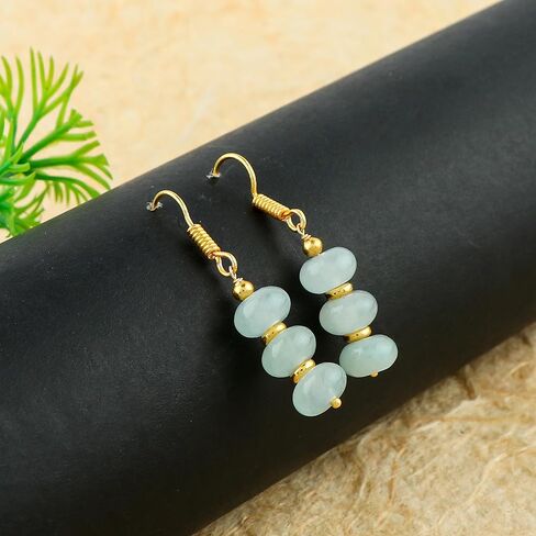 TGH Rondelle Beads Earrings, Dangling Earrings, Crystals,14k Gold Plated Hook Earrings, Handmade Earrings for Women, Western Jewelry, Mother's Day Gift in Saudi Arabia