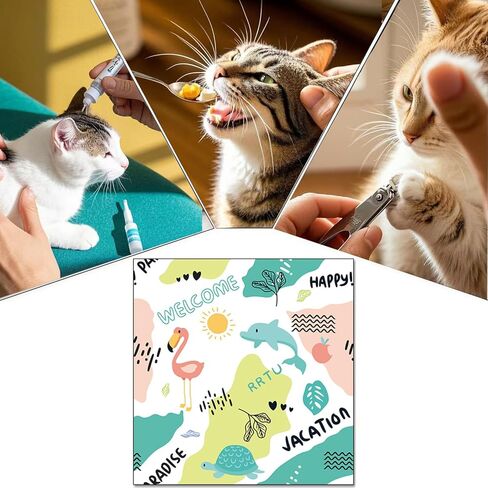 Cat Wrap for Cutting Nails Cloth Burrito Wrap for Nail Clipping,Scratch and Escape Prevention,Multi-Purpose Swaddle Wrap Pet Worker (Cows + Corn, 27.56inchx27.56inch) in Kuwait