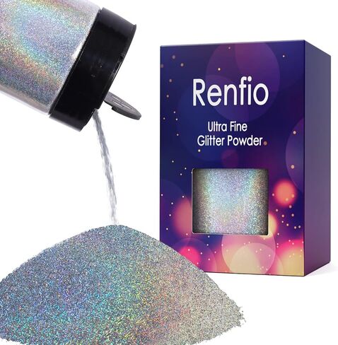 بريق ثلاثي الأبعاد Renfio ، 16 لون راتنج بريق وضع كل 15 جرام/0.53 أوقية بريق غرامة إضافية للحرف PET 1/128 "إكسسوارات راتنج الايبوكسي تلميذات مسحوق للبهلوانات الوحل صنع الأظافر قنبلة in Kuwait
