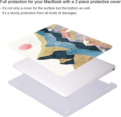 iCasso Compatible with MacBook Air 13 Inch Case 2020 2019 2018 Release A2179/A1932 with Retina Display Touch ID, Hard Plastic Shell Case and Keyboard Cover- Left Right Brain in Kuwait