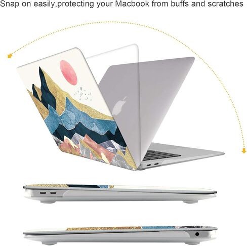 iCasso Compatible with MacBook Air 13 Inch Case 2020 2019 2018 Release A2179/A1932 with Retina Display Touch ID, Hard Plastic Shell Case and Keyboard Cover- Left Right Brain in Kuwait