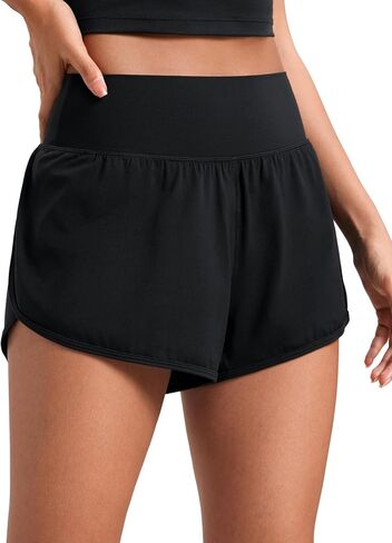 CRZ YOGA Butterluxe-Light High Waisted Dolphin Shorts for Women 2.5" Soft Split Casual Lounge Athletic Yoga Shorts Liner in Kuwait
