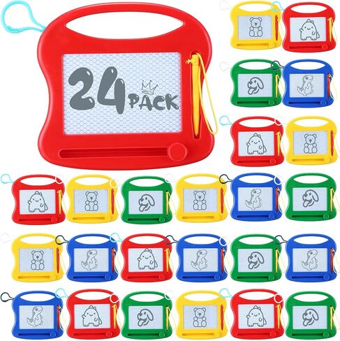 24 Pieces Mini Magnetic Drawing Board for Kids Erasable Mini Doodle Boards Toys for Party Colorful Writing Party Boards Plastic Travel Doddle Board Toys Board Set for Party Supplies in Kuwait