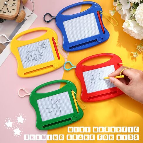 24 Pieces Mini Magnetic Drawing Board for Kids Erasable Mini Doodle Boards Toys for Party Colorful Writing Party Boards Plastic Travel Doddle Board Toys Board Set for Party Supplies in Kuwait