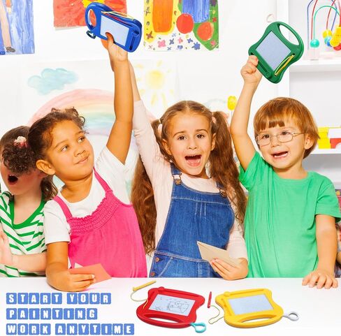 24 Pieces Mini Magnetic Drawing Board for Kids Erasable Mini Doodle Boards Toys for Party Colorful Writing Party Boards Plastic Travel Doddle Board Toys Board Set for Party Supplies in Kuwait
