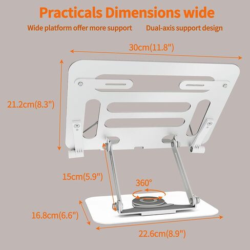 Luxdecor Metal Book Stand for Reading Adjustable-Book Holder with 360°Rotating Base & 2 Page Clips, Display Stand for Recip,Book Reading, Cookbooks,laptops,Big Musical Score (Foldable Design) in Kuwait